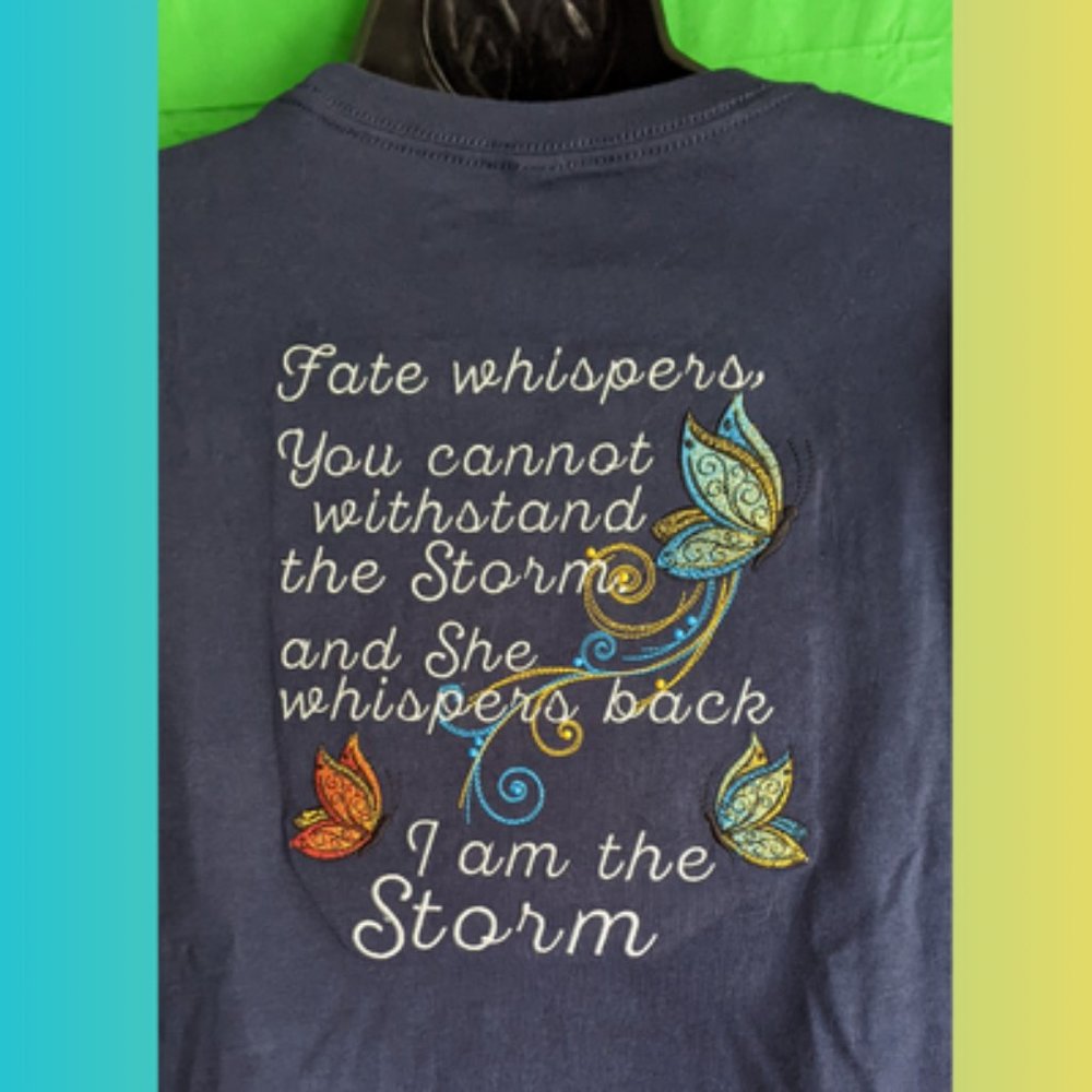 I Am the Storm Butterflies Embroidered Unisex t shirt